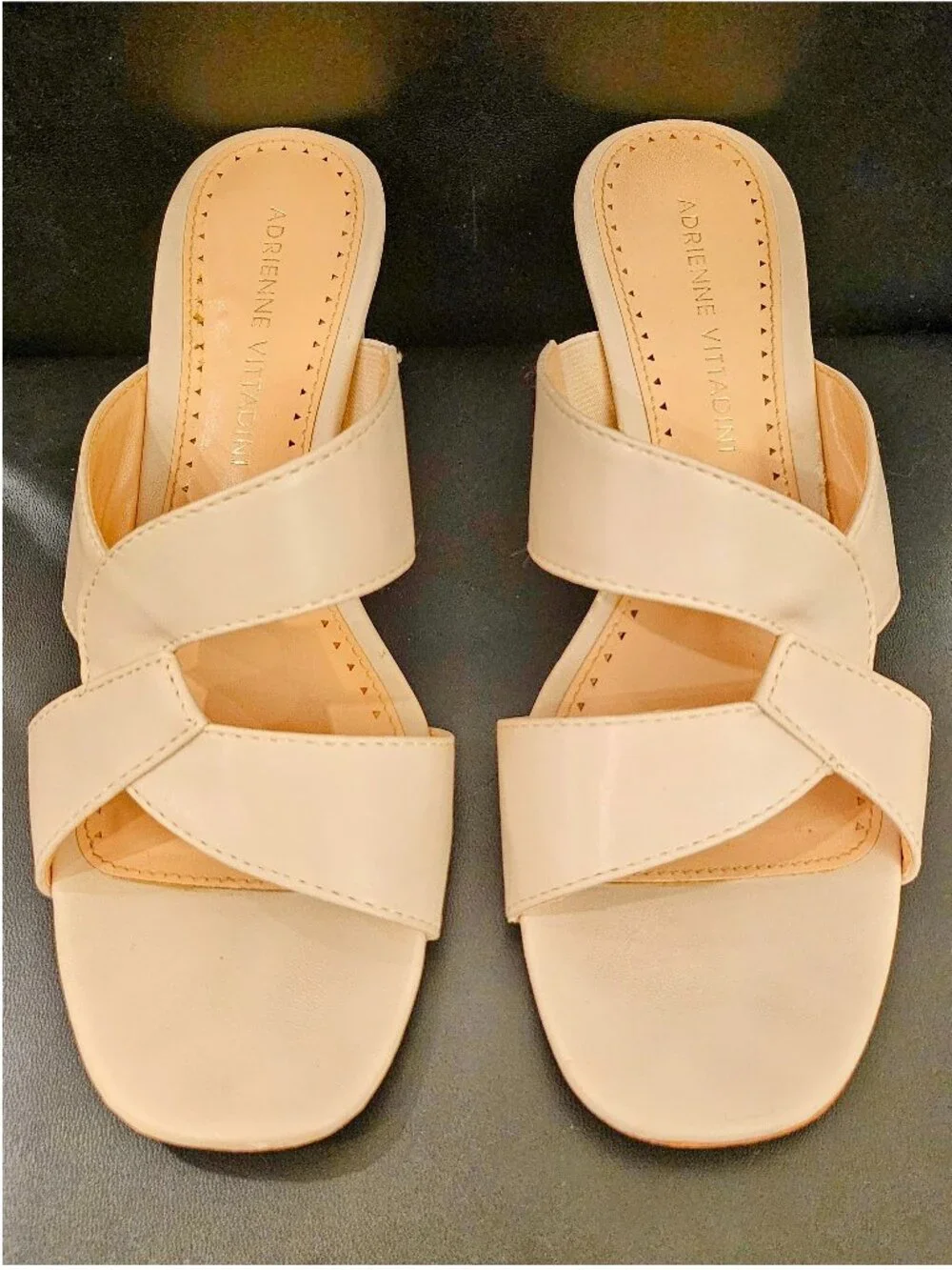 Adrienne Vittadinia Aiden Wedge Sandals in Light Tan